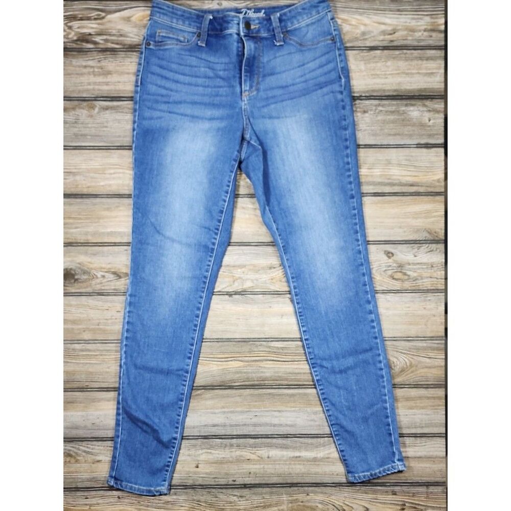 Universal Thread Medium Blue Skinny Jeans with Faded Whiskering